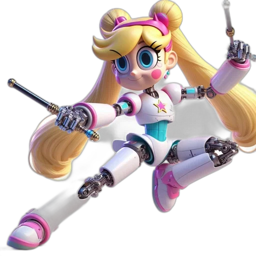weapon, staff, robot, sword, 3d render, vaporwave, concept art, pastel transparent PNG cut-out