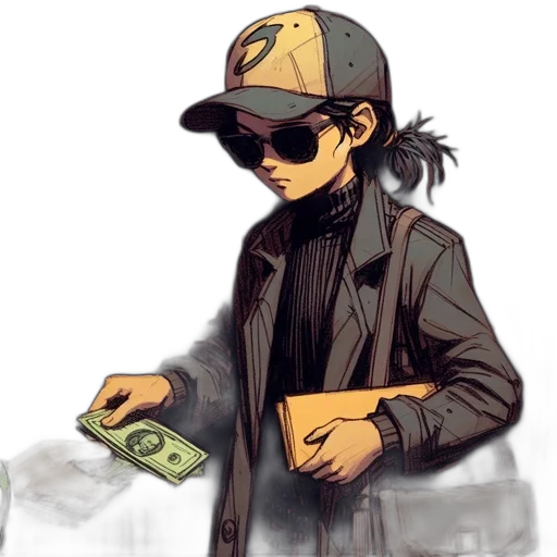 jacket, concept art, cyberpunk, comic book art, cartoon, green, person, trench transparent PNG cut-out