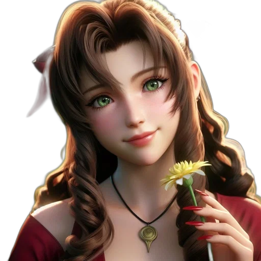 crown, flower, jewelry, face, fantasy art, anime, photorealistic, oil painting transparent PNG cut-out