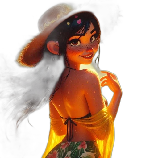 dress, staff, fantasy art, concept art, photorealistic, 3d render, fire, sunset transparent PNG cut-out