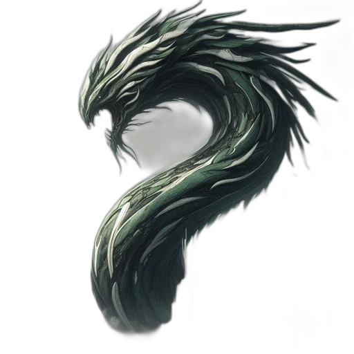 dragon, creature, mask, hair, fantasy art, concept art, photorealistic, pixel art transparent PNG cut-out