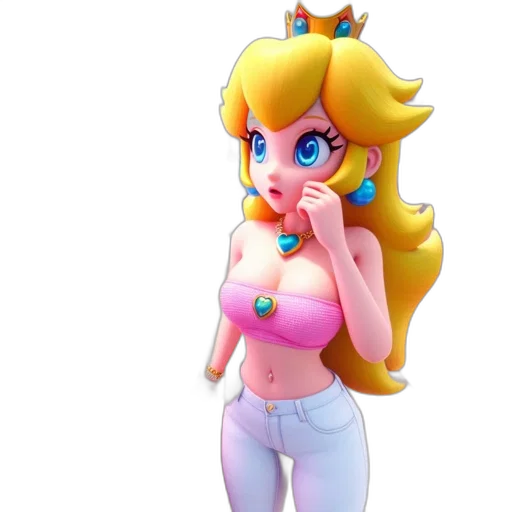 dress, 3d render, concept art, vaporwave, pixel art, pastel, princess, peach transparent PNG cut-out