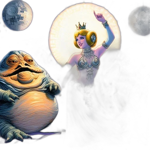 concept art, fantasy art, outer space, star, wars-inspired, party, features, princess transparent PNG cut-out