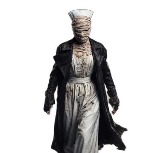 dress, hat, staff, jacket, concept art, 3d render, enigmatic, figure transparent PNG cut-out