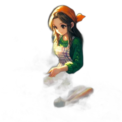 staff, dress, jewelry, weapon, pixel art, concept art, fantasy art, 3d render transparent PNG cut-out