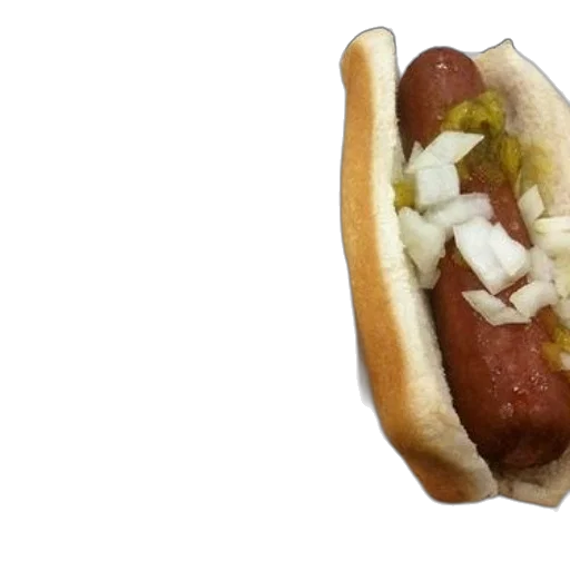 food, animal, 3d render, photorealistic, hot, dog, onions, relish transparent PNG cut-out