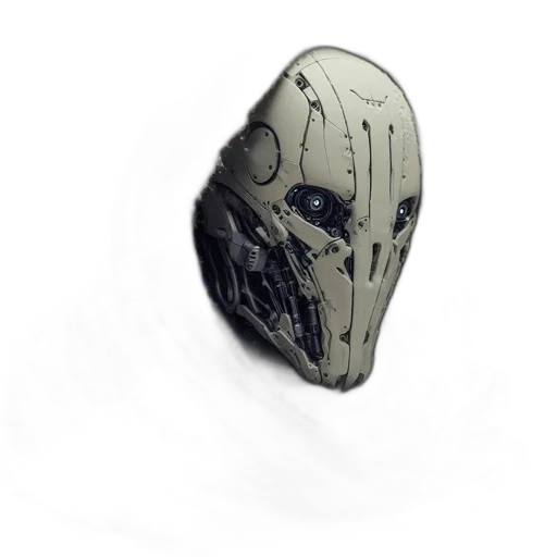 mask, jewelry, weapon, robot, concept art, 3d render, fantasy art, photorealistic transparent PNG cut-out