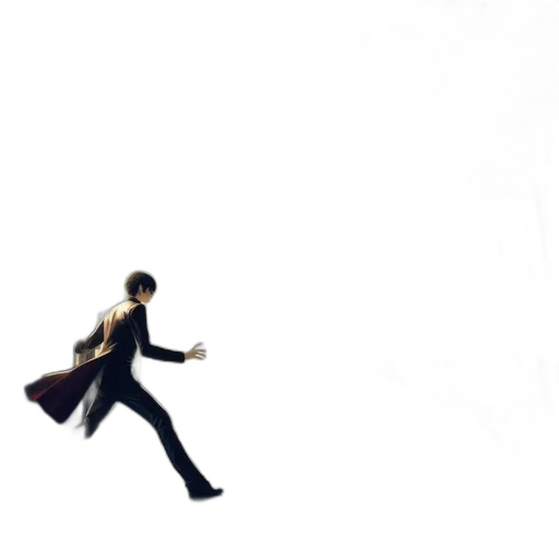 staff, umbrella, robot, jacket, concept art, pixel art, comic book art, 3d render transparent PNG cut-out