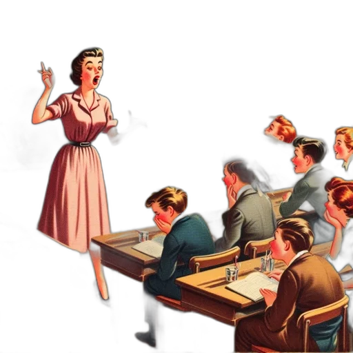 staff, concept art, fire, vintage-styled, classroom, woman, throws, chalk transparent PNG cut-out