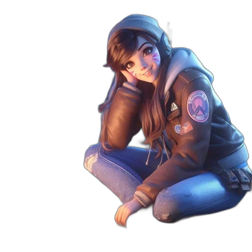 jacket, weapon, staff, face, concept art, fantasy art, cyberpunk, 3d render transparent PNG cut-out