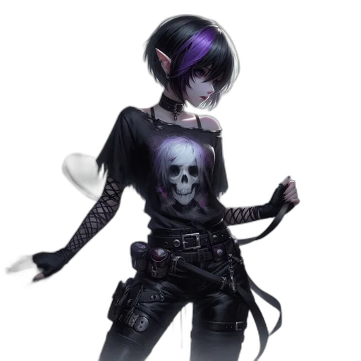 staff, weapon, jacket, cyberpunk, concept art, fantasy art, comic book art, dark transparent PNG cut-out