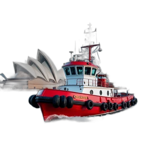 weapon, 3d render, concept art, photorealistic, pixel art, red, white, tugboat transparent PNG cut-out
