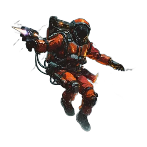 robot, weapon, staff, creature, concept art, cyberpunk, pixel art, 3d render transparent PNG cut-out
