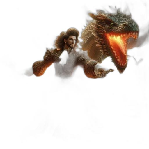 dragon, creature, concept art, fantasy art, pixel art, photorealistic, fire, regal transparent PNG cut-out