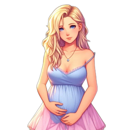 dress, pixel art, fantasy art, cartoon, concept art, pastel, blue, colorful transparent PNG cut-out