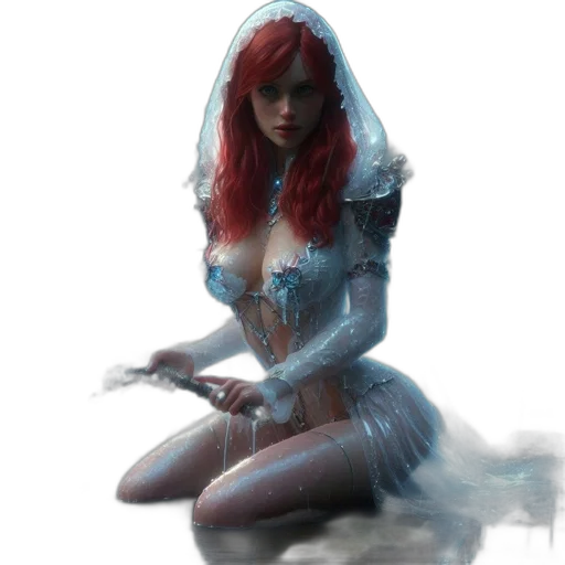 dress, sword, weapon, fantasy art, concept art, comic book art, photorealistic, fog transparent PNG cut-out