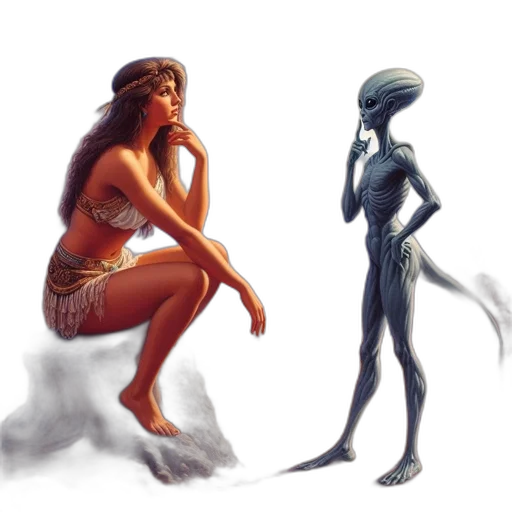 creature, concept art, fantasy art, comic book art, pixel art, outer space, underwater, fog transparent PNG cut-out