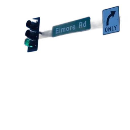 3d render, photorealistic, vaporwave, concept art, city street, green, traffic, light transparent PNG cut-out
