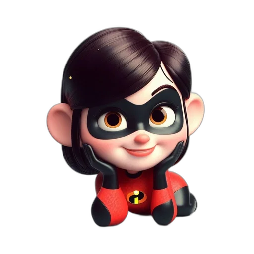 face, cartoon, 3d render, comic book art, concept art, animated, female, character transparent PNG cut-out