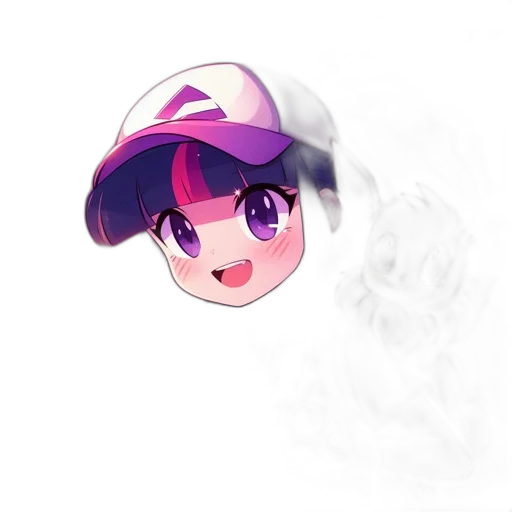 hat, mask, face, creature, vaporwave, pixel art, anime, watercolor transparent PNG cut-out