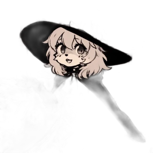 hat, umbrella, weapon, staff, anime, concept art, cartoon, pixel art transparent PNG cut-out