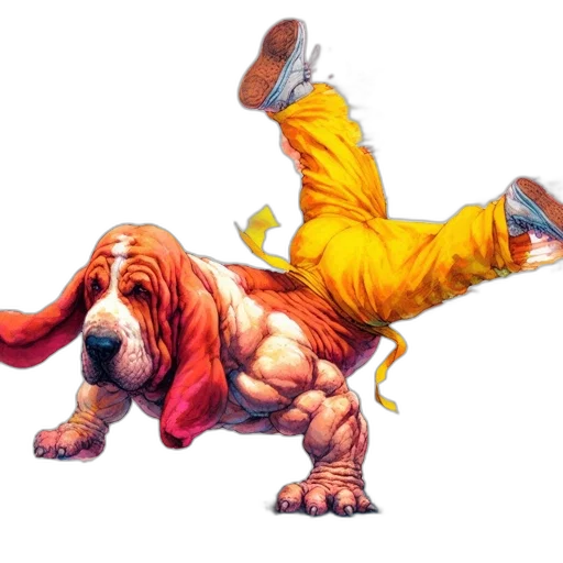 animal, creature, concept art, photorealistic, watercolor, fantasy art, athletic-looking, dog transparent PNG cut-out