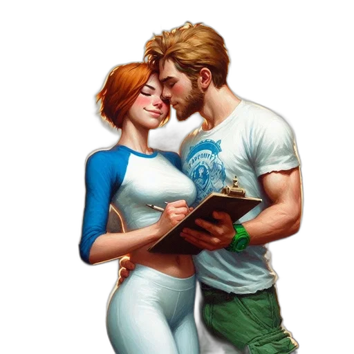 comic book art, concept art, fantasy art, pixel art, neon lights, man, woman, share transparent PNG cut-out