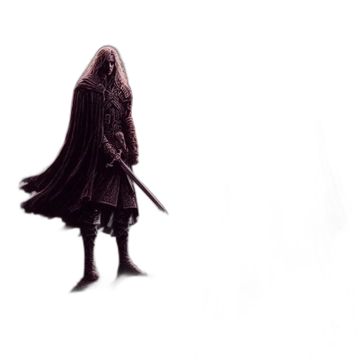 sword, creature, dress, mask, concept art, 3d render, pixel art, fantasy art transparent PNG cut-out