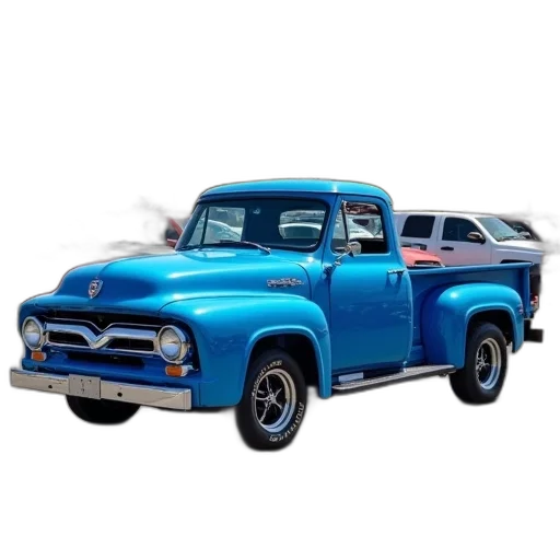 car, photorealistic, 3d render, concept art, blue, pickup, truck, parked transparent PNG cut-out