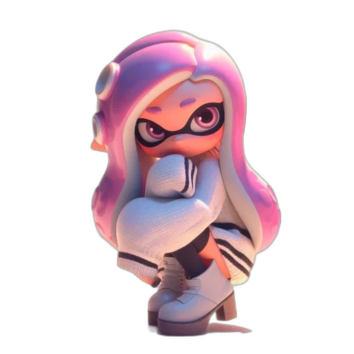 weapon, dress, staff, mask, concept art, 3d render, vaporwave, cartoon transparent PNG cut-out