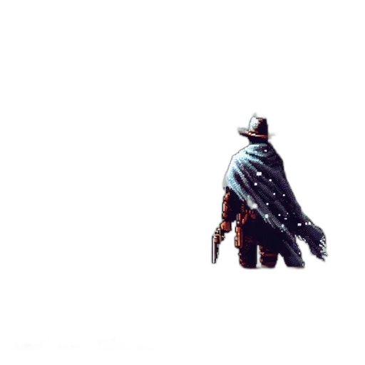 sword, weapon, staff, jacket, concept art, pixel art, comic book art, 3d render transparent PNG cut-out