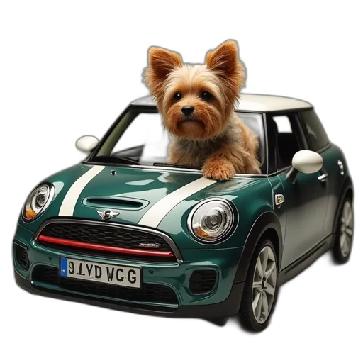 car, animal, photorealistic, dog transparent PNG cut-out