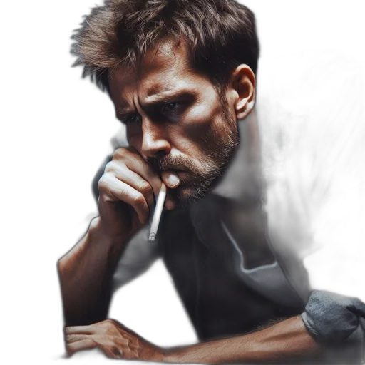 face, jacket, staff, robot, photorealistic, concept art, comic book art, fantasy art transparent PNG cut-out