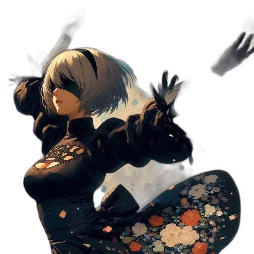 dress, weapon, jacket, mask, concept art, fantasy art, anime, pixel art transparent PNG cut-out