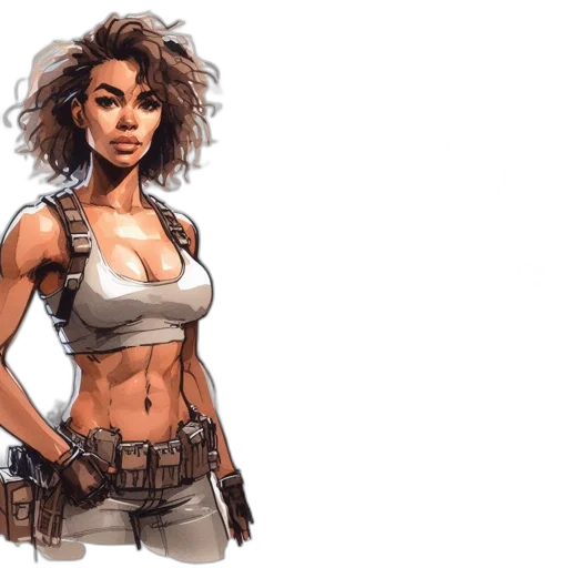 concept art, comic book art, pixel art, fantasy art, earth tones, illustration, shows, female transparent PNG cut-out