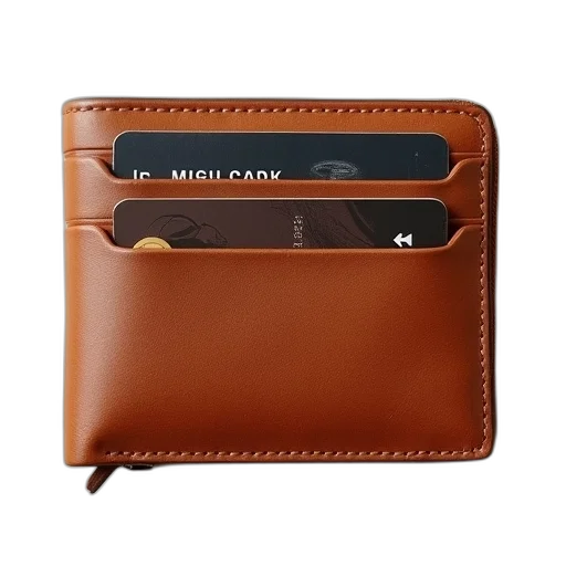 wallet, case, brown, has, card, slots, two, simplify transparent PNG cut-out