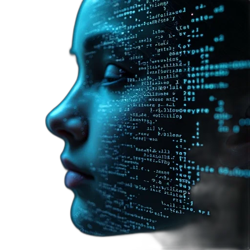 robot, face, cyberpunk, 3d render transparent PNG cut-out