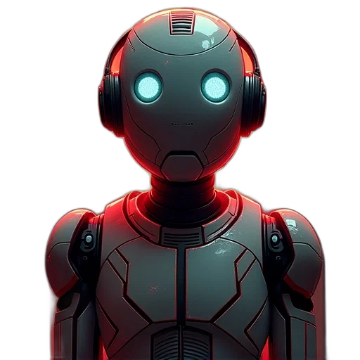 robot, concept art, 3d render, comic book art transparent PNG cut-out