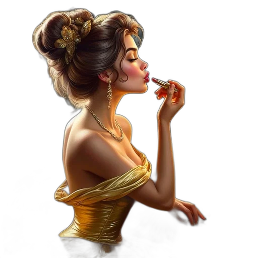 dress, jewelry, crown, face, fantasy art, photorealistic, concept art, oil painting transparent PNG cut-out