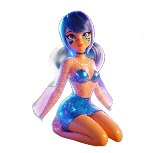 robot, dress, 3d render, concept art, fantasy art, vaporwave, outer space, neon lights transparent PNG cut-out