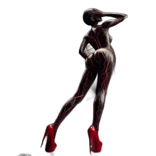robot, shoes, jewelry, dress, concept art, comic book art, 3d render, photorealistic transparent PNG cut-out