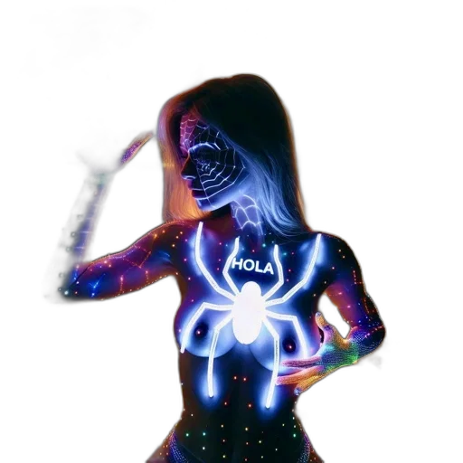 mask, jewelry, robot, dress, concept art, cyberpunk, 3d render, comic book art transparent PNG cut-out