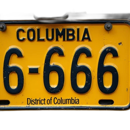 close-up, yellow, black, license, plate, numbers, 108-6-666, has transparent PNG cut-out