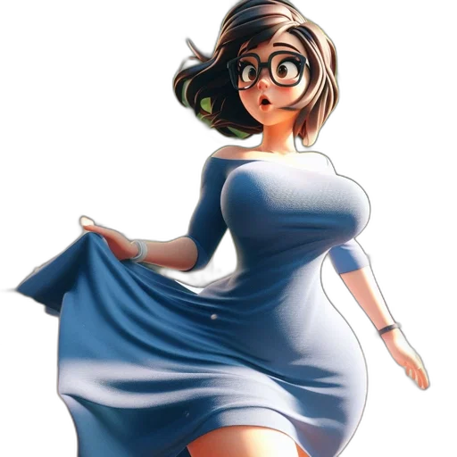 dress, staff, concept art, cartoon, comic book art, fantasy art, blue, monochrome transparent PNG cut-out