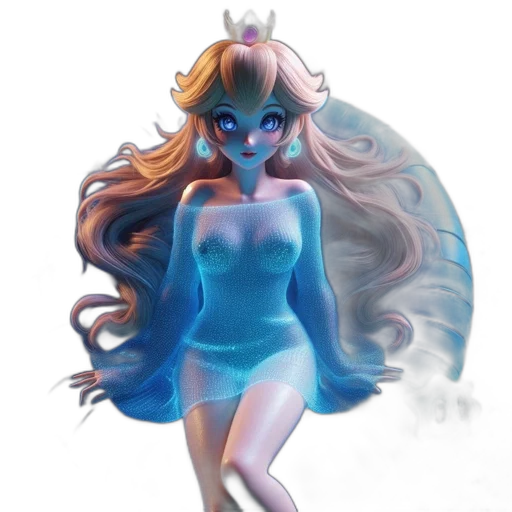 dress, creature, fantasy art, concept art, pixel art, anime, underwater, blue transparent PNG cut-out