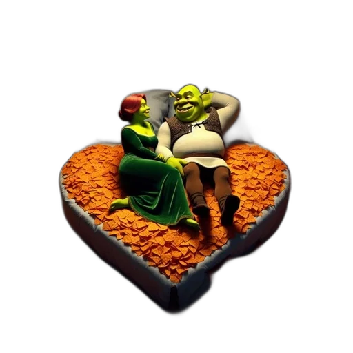 3d render, concept art, pixel art, fantasy art, outer space, two, animated, green-skinned transparent PNG cut-out