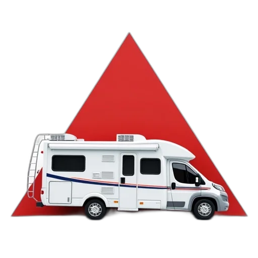 staff, car, 3d render, white, recreational, vehicle, red, blue transparent PNG cut-out