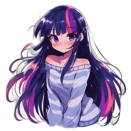 hair, dress, creature, staff, anime, pixel art, watercolor, vaporwave transparent PNG cut-out