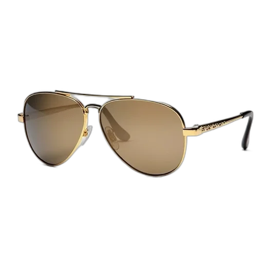 golden, pair, sunglasses, sleek, design, featuring, shiny, gold transparent PNG cut-out