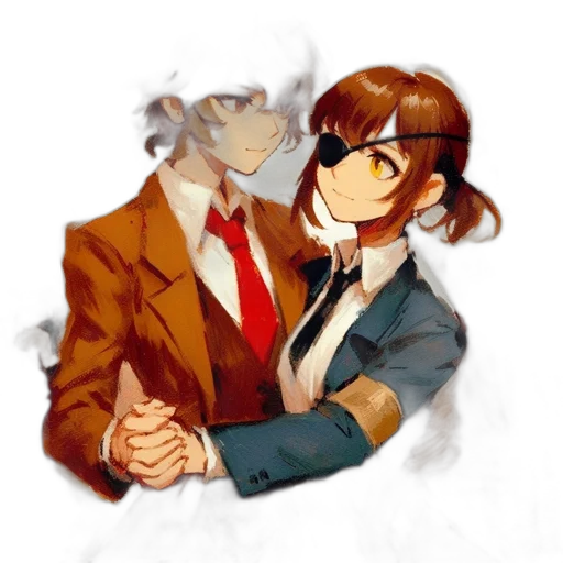 mask, jacket, staff, animal, watercolor, anime, pixel art, concept art transparent PNG cut-out